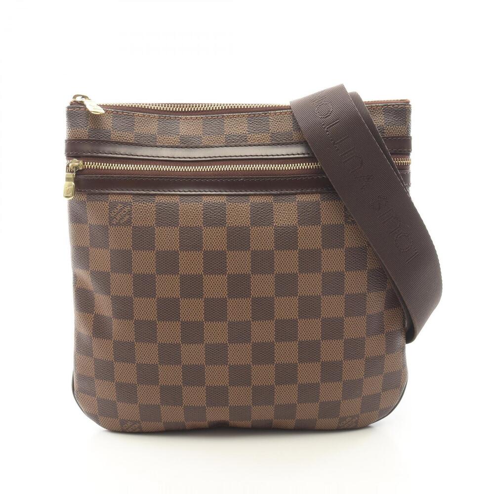 Louis Vuitton Pochette Bosphore Shoulder Bag Canvas Leather Damier Brown